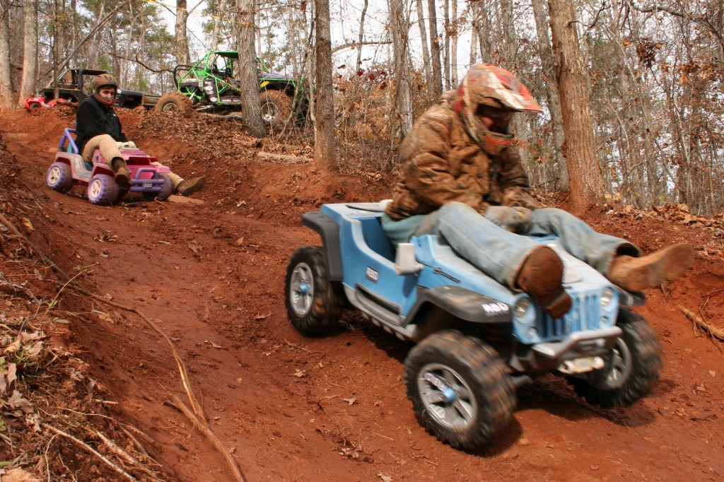 extreme barbie jeep racing